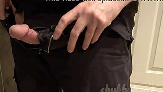 chubby guy cums by accident during anal