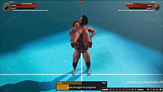 vittoria fights vilkor while naked in 3d