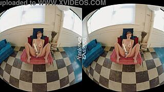 Hot redhead Ryanne yanks her vibrator hard, squirting wildly in a solo climax session