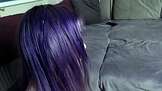 imagine cum dripping down that purple hair during blowbang