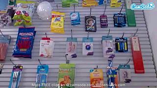 horny teen masturbates at work