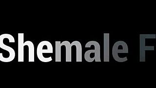 Shemale fucker riding a transsexual in anal action!