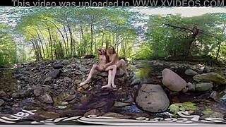 Ana, Molly, and Belle having steamy lesbian fun outdoors, huh?