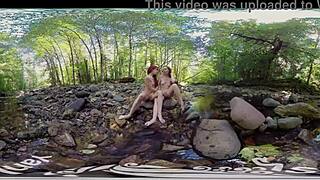 Ana, Molly, and Belle having steamy lesbian fun outdoors, huh?