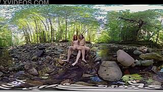 Ana, Molly, and Belle having steamy lesbian fun outdoors, huh?