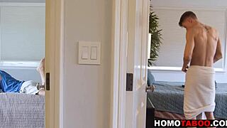 pervy gay sniffs stepbrother's sweaty jock pants