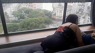 at the office, the secretary gives a pov blowjob during lunch, almost caught