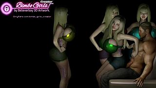 Big boobs girls perform sex dance project set five