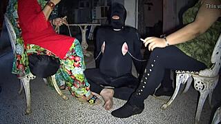 Indian Mistress Makali dominates her slave with an ashtray
