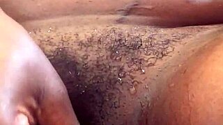 Black woman's clean shaved intimate shape