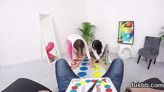 Intense POV action with a young girl giving a blowjob and getting fucked