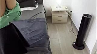 Teen emo Colombian Latina gets huge cum facial on beautiful face 😍💦