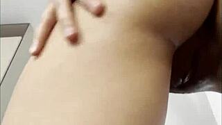 Teen emo Colombian Latina gets huge cum facial on beautiful face 😍💦