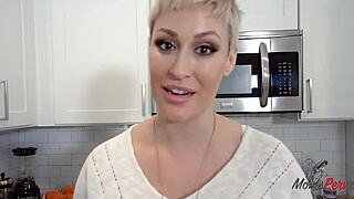 work and twerk with stepson ryan keely, big tits brunette riding hard