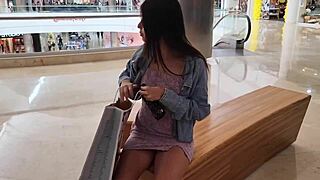 karol smith masturbates in a guadalajara plaza dressing room, touching herself deeply