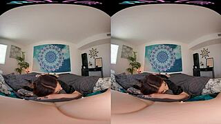 brunette latina vrallure fingers herself with toys in voyeur masturbation scene