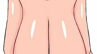 NSFW Art Showcases Arrogant Japanese Babe with Big Tits in Cute Fantasy Scene.