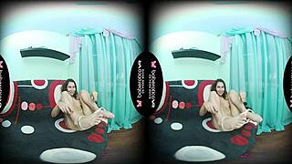 Is Alexandra Roz Teasing Her Shaved Pussy in VR Again?