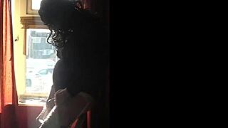 Sissy Bisexual Mark Wright Jerks by Window Boldly