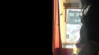 Sissy Bisexual Mark Wright Jerks by Window Boldly