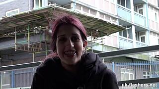 i'm fingering my shaved pussy outdoors while flashing