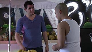 capri cavalli and carla cox fuck the street vendor in a threesome with anal and facial