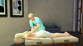 i give elle fanning a sensual massage, feeling her small tits under my hands