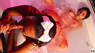 Jacuzzi hot ffm ebony and khalessi 69 threesome