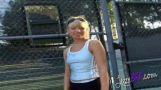 Rachel Starr Picks Up Brunette Best Friend On Street For Lesbian Toy Play