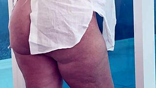 blonde babe PLAYS with her PUSSY on the balcony