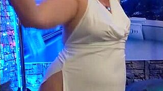 Steffi White Hotwife Dances in Satin, Toys Her Pussy Solo at Home