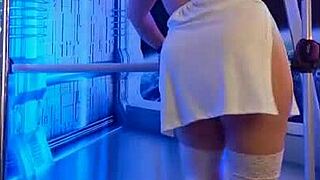 Steffi White Hotwife Dances in Satin, Toys Her Pussy Solo at Home