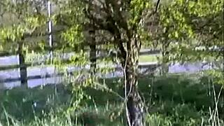 British ebony woman masturbating outdoors