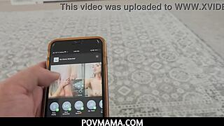 ashley wolf, skinny milf stepmom, serves stepson with handjob and blowjob in pov to keep quiet