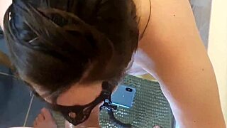 cock hungry slutwife cleans dick with drooling deep mouth