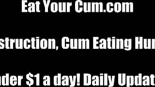 Watch this slave squirt cum on command inside