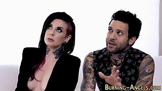 I can't believe how that goth whore got finger fucked in our intense threesome.