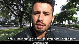 Hey, check this amateur Latino's first gay POV encounter! 😜
