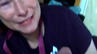 Girlfriend sucks my cock with blowjob action