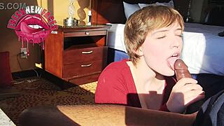 Shy Beauty's First Deepthroat Cumshot Experience