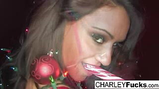 Charley Chase Enjoys Christmas Treat