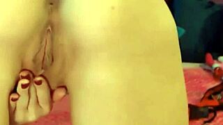 Squirting busty blonde olivianna masturbates at home