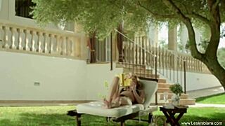 Ambitious lesbians explore toys in passionate play.