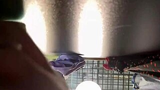 in the changing room, a young woman with big tits gets double penetrated outdoors