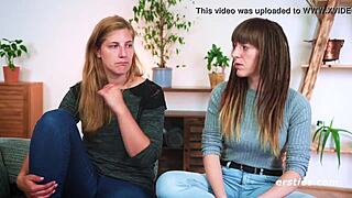 Nicky and Kate share intimate lesbian moments with toys and fingering