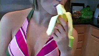 Sweet Babe Licking Banana in Hot Photoshoot