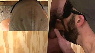 Intense gay blowjob with cum swallow at gloryhole.