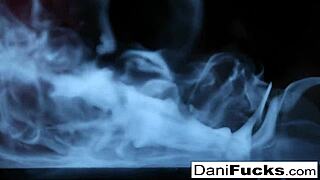 Hot gothic vampire Dani performs in a detailed scene