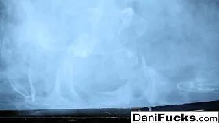 Hot gothic vampire Dani performs in a detailed scene