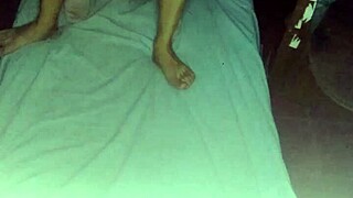My girlfriend riding me passionately at night before going out.